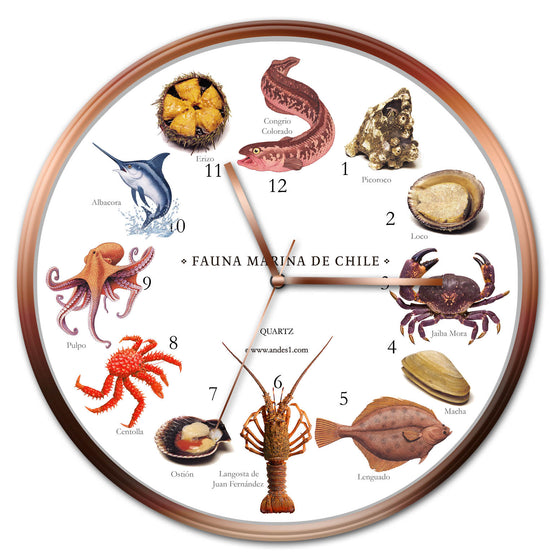 Reloj Fauna Marina Chilena